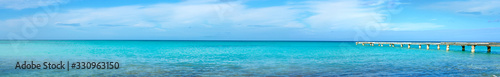 Beautiful caribbean sea and blue sky .Travel background.