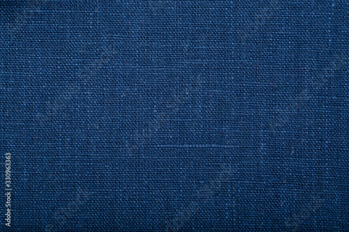 Texture of blue linen flax natural fabric