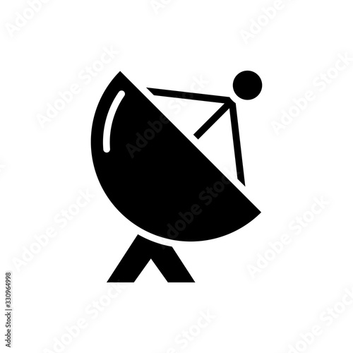 Satellite Dish Vector Icon Glyph Style Illustration.