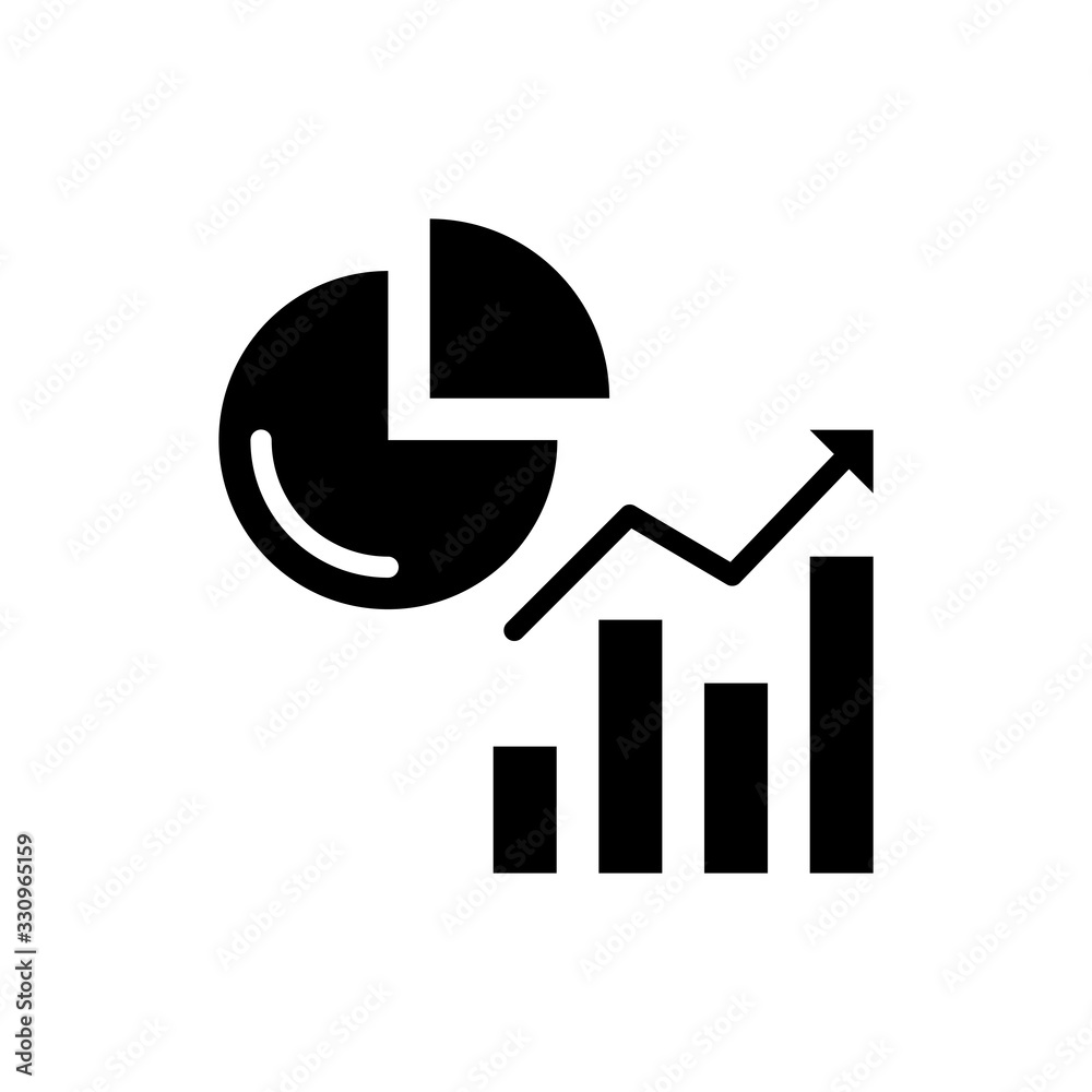 Statistics Vector Icon Glyph Style Illustration. Statistics Vector Icon Glyph Style Illustration.