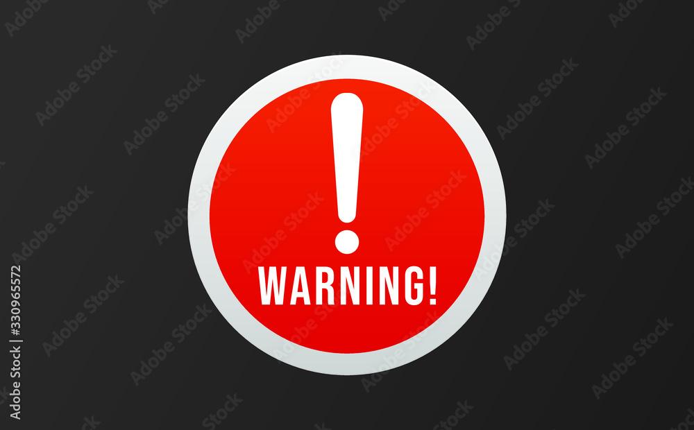 Attention sign. Caution, alert or danger glass symbol Attention sign. Caution, alert or danger glass symbol