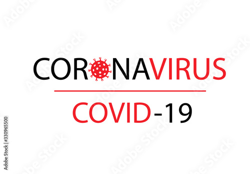 Covid-19 Coronavirus concept inscription typography design logo.