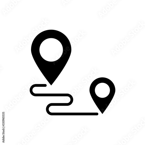 Travel Distance Vector Icon Glyph Style Illustration.