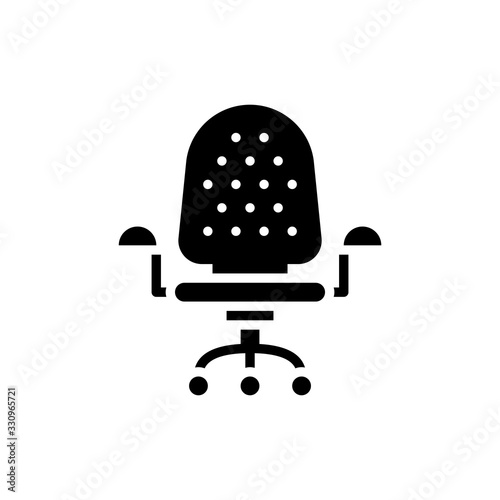 Swivel Chair Vector Icon Glyph Style Illustration.