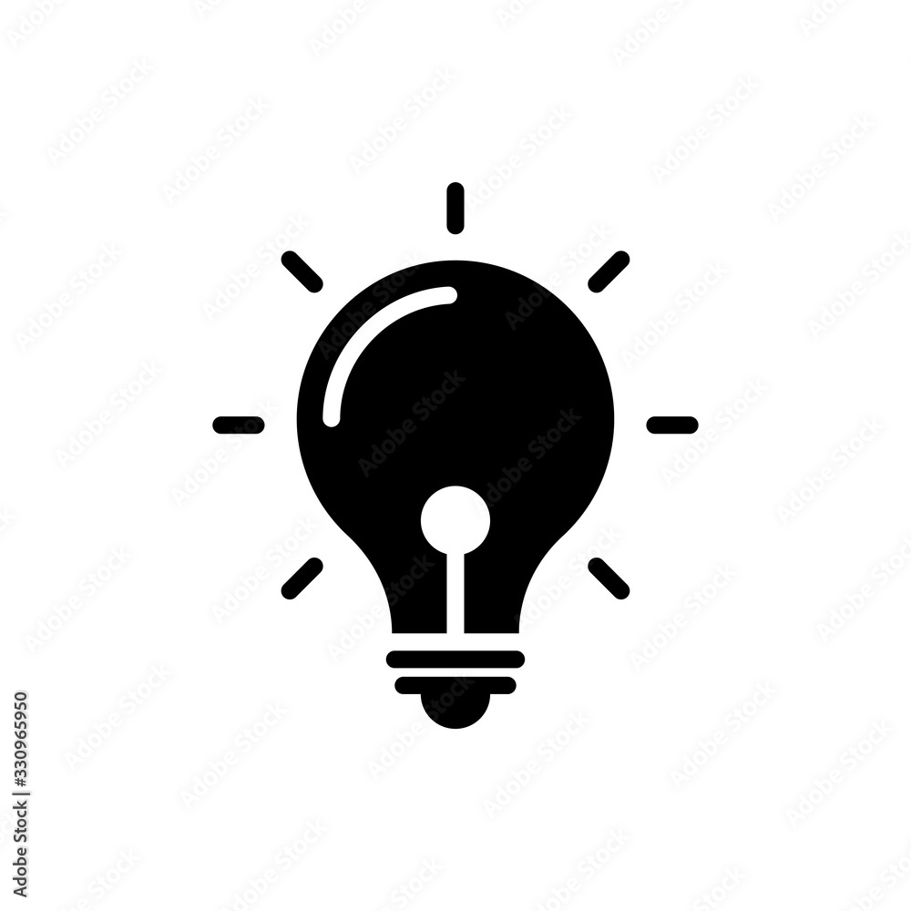 Bulb Vector Icon Glyph Style Illustration. Bulb Vector Icon Glyph Style Illustration.