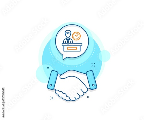 Wallpaper Mural Watch sign. Handshake deal complex icon. Presentation time line icon. Agreement shaking hands banner. Presentation time sign. Vector Torontodigital.ca