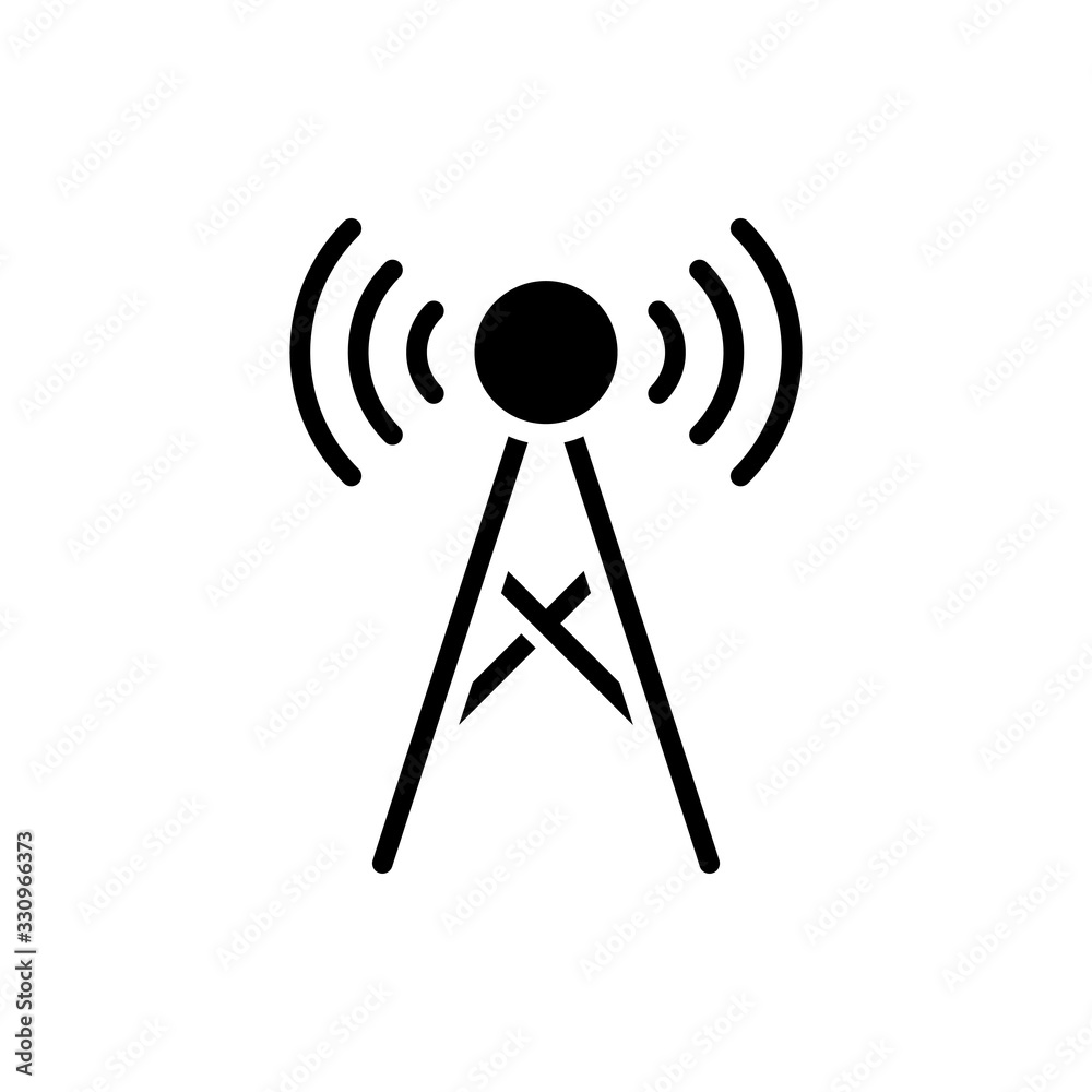 Wifi Tower Vector Icon Glyph Style Illustration. Wifi Tower Vector Icon Glyph Style Illustration.