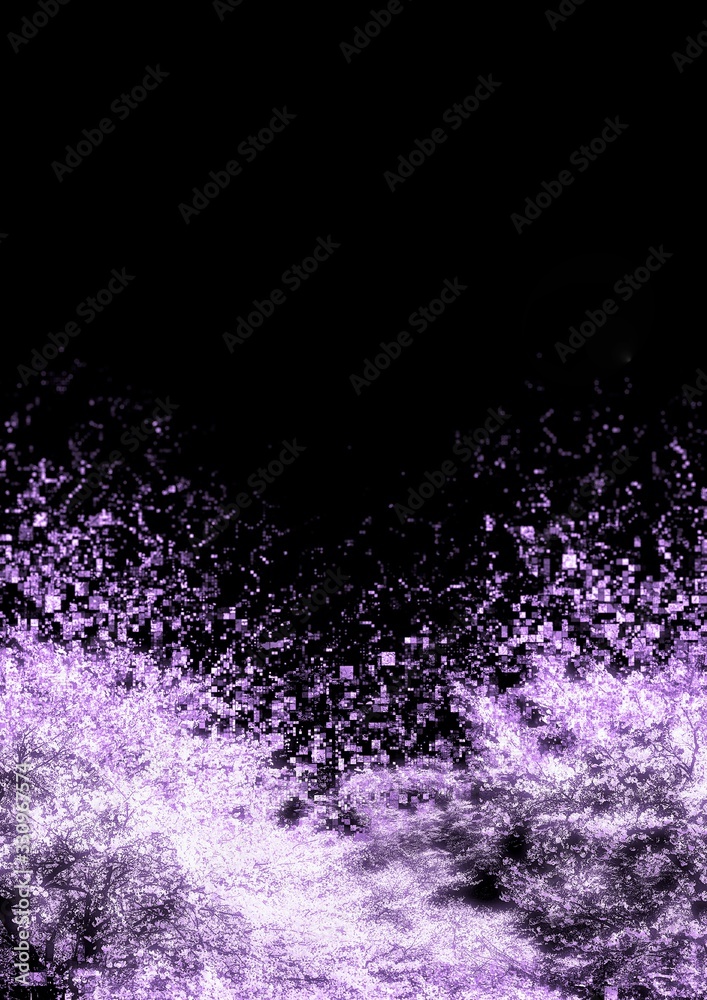 Fototapeta 紫色の粒子が飛び散る