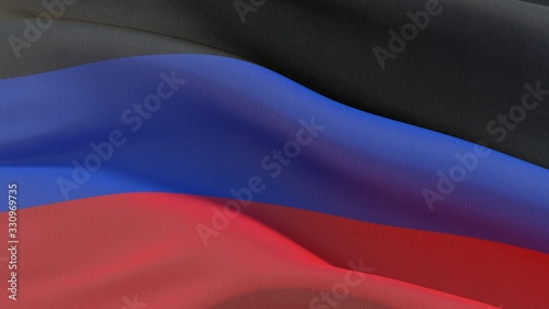 Waving flags of the world - flag of Donetsk People's Republic. 3D illustration.