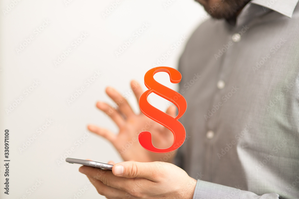 paragraph law sign digital in hand 3d paragraph law sign digital in hand 3d