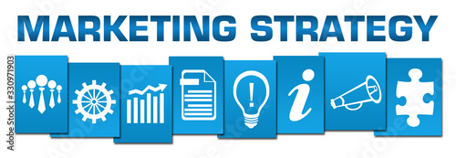 Marketing Strategy Blue Professional Business Symbols 