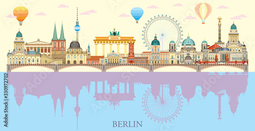 Photography Berlin skyline vector 8