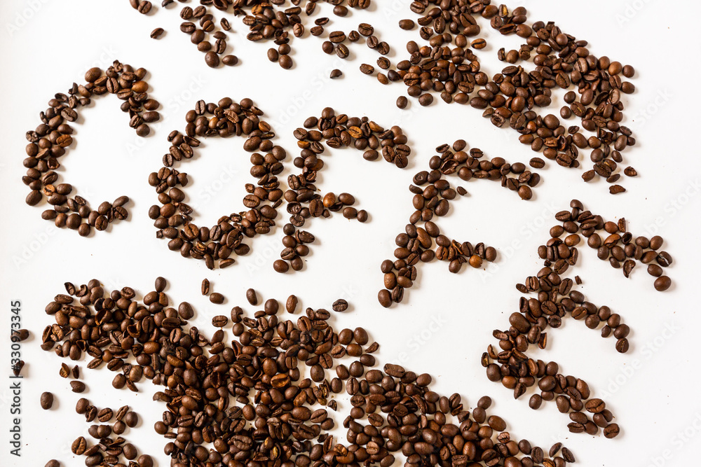 Coffee beans on a white background / Background Coffee beans on a white background / Background
