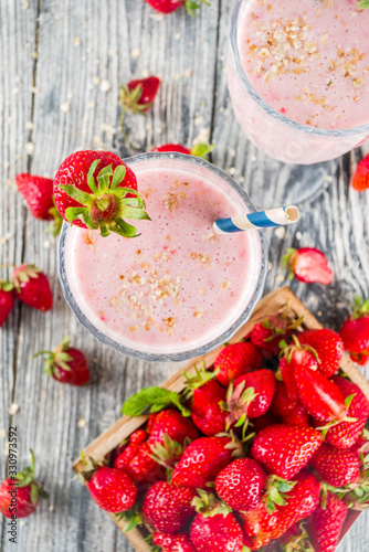 Strawberry smoothie or milkshake