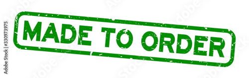 Grunge green made to order word square rubber seal stamp on white background