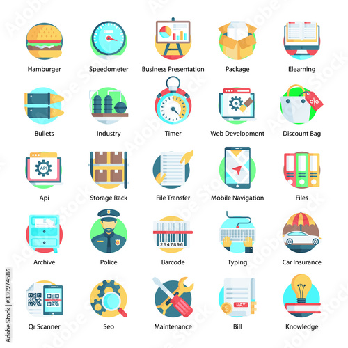 Pack of Colorful Rounded Vectors