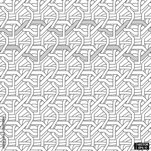 Black and white seamless patterns with geometric texture