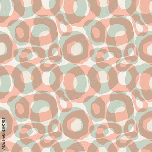 Cute cartoon uneven round shapes seamless pattern. Geometric background. Vector illustration. 