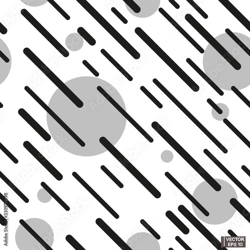 Seamless patterns with black and white geometric texture