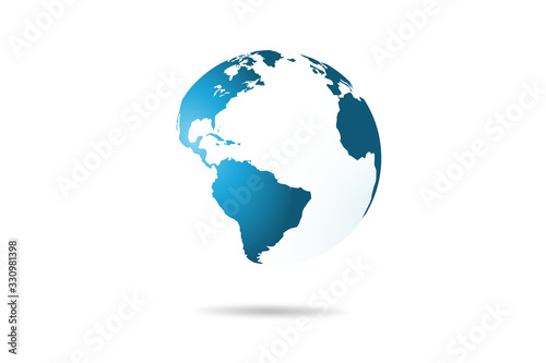 transparent globes of Earth on white background. illustration.