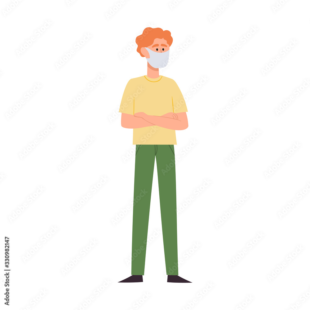 Vector illustration of man in protective face dust mask Vector illustration of man in protective face dust mask