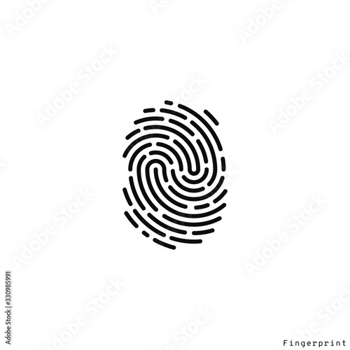 Human fingerprint. Vector illustration. Isolated fingerprint on white background