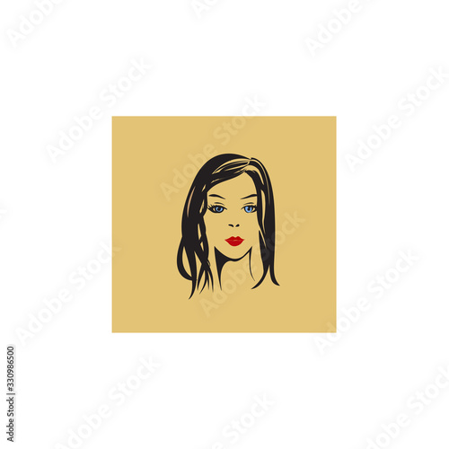 Vector illustration design of beauty woman face with long hair .