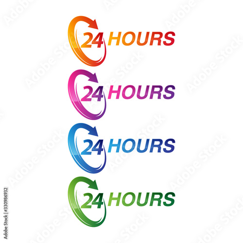 twenty four hours icon, 24 hours vector icon