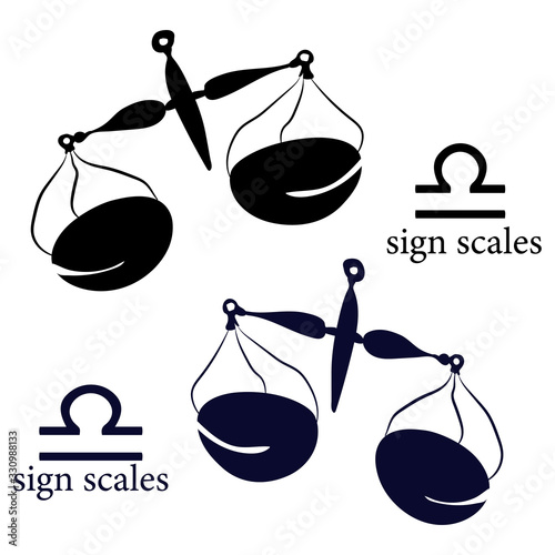 Libra zodiac sign silhouette on a white background