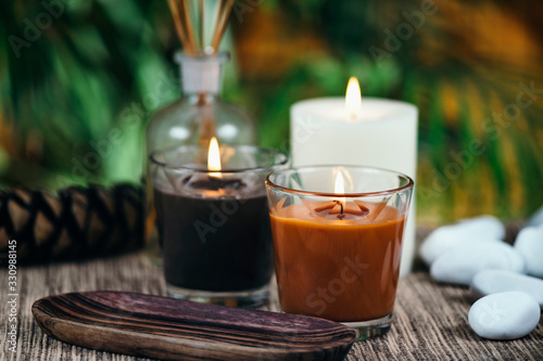 Aromatic Candles. Chocolate Brown and Caramel Scented Candles