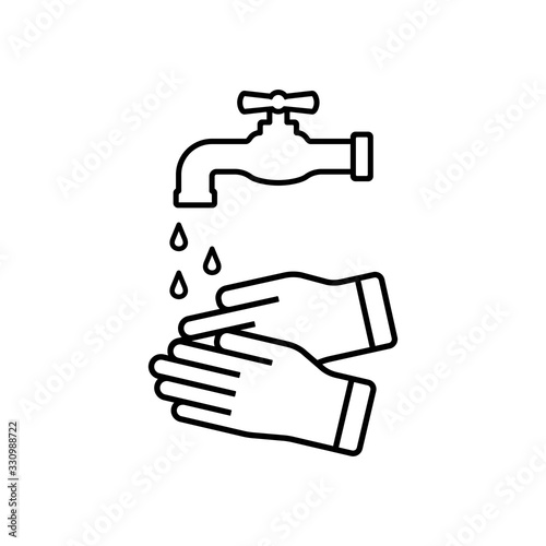 Washing hand vector icon sign