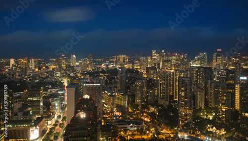 Singapore cityscape series - The Singapore skyline at dusk.