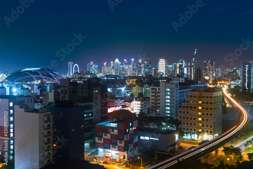 Singapore cityscape series - The Singapore skyline at dusk.