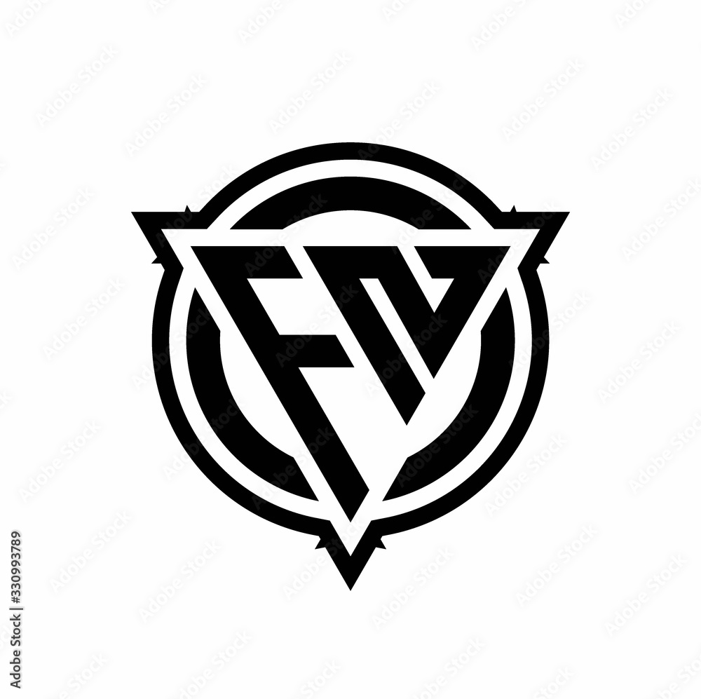 FN logo with triangle shape and circle with outline rounded design ...