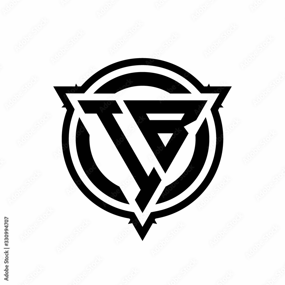 IB logo with triangle shape and circle with outline rounded design ...