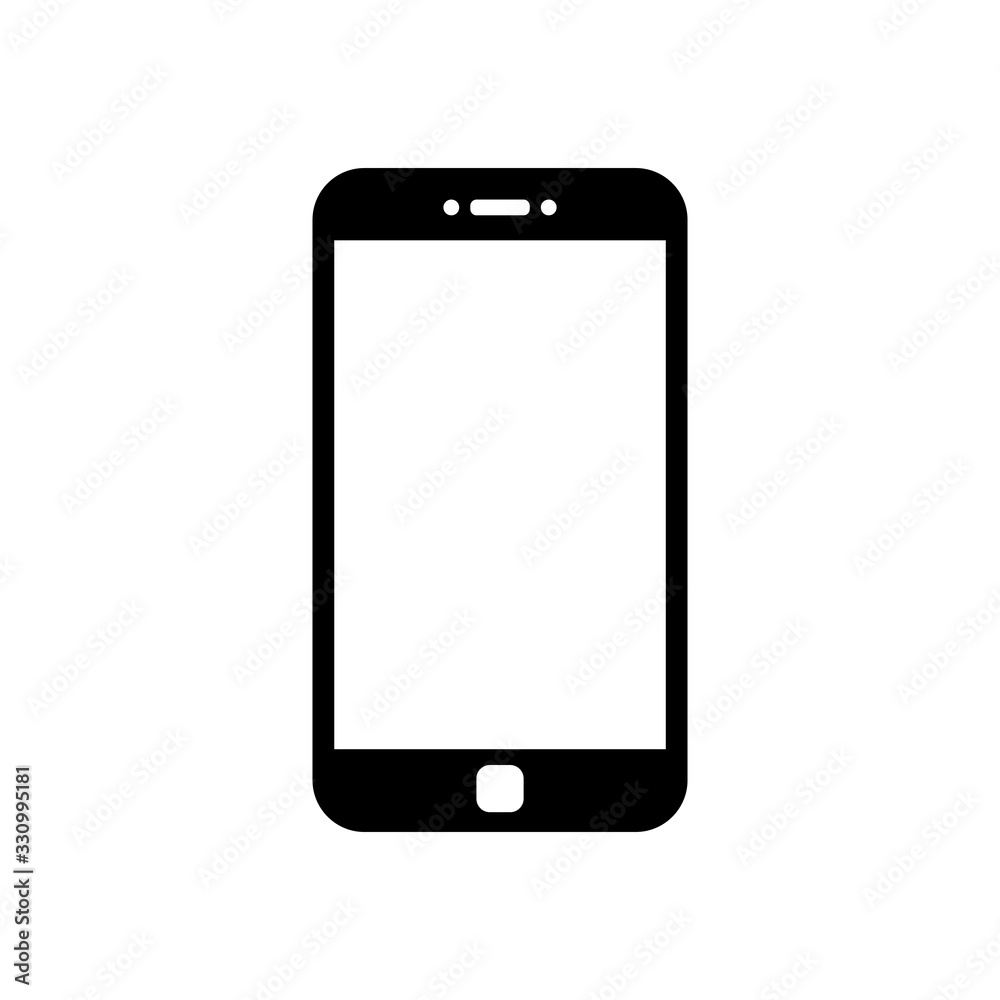Smartphone mockup with blank screen. Black vector frameless smart phone, cellphone isolated on white background Smartphone mockup with blank screen. Black vector frameless smart phone, cellphone isolated on white background
