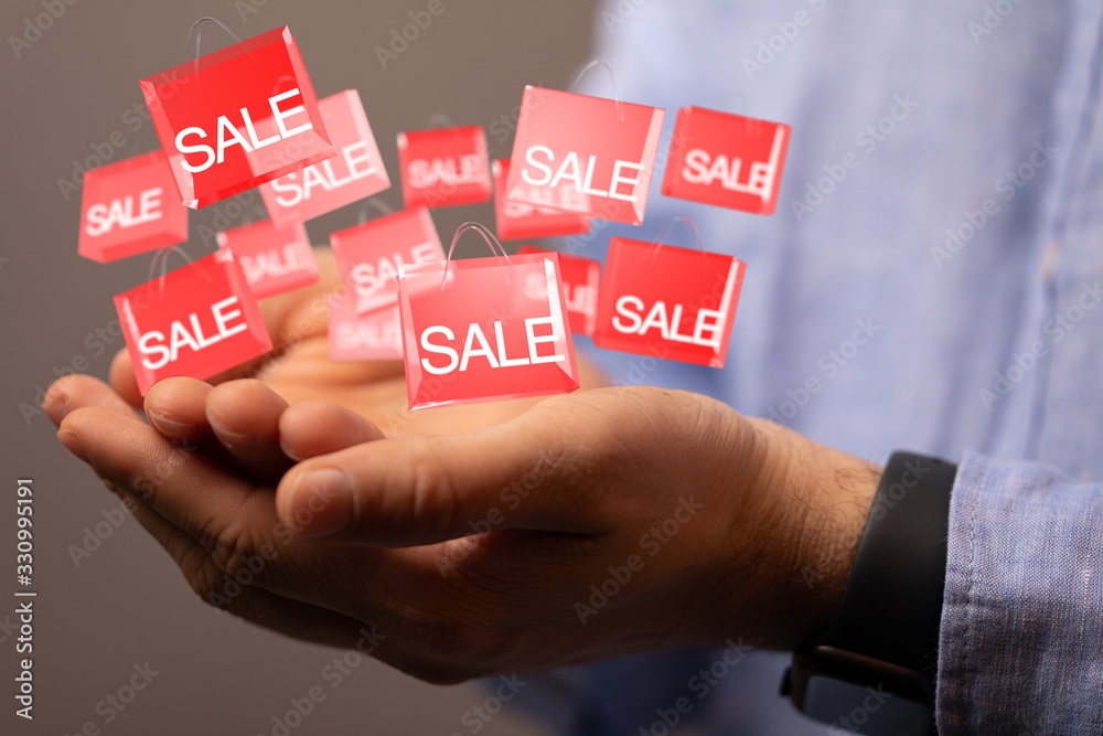 Discount and commission concept 3d Discount and commission concept 3d