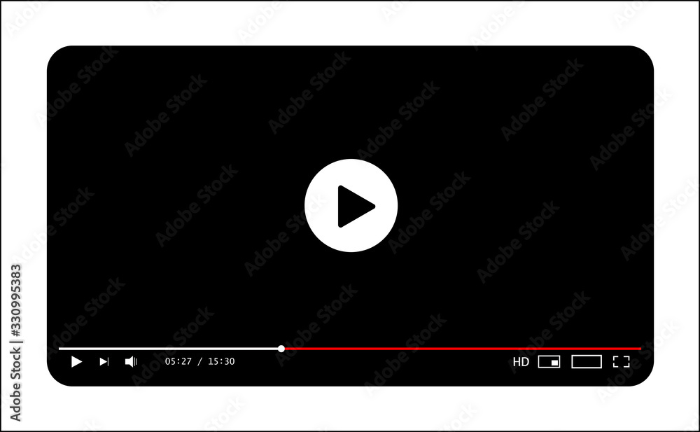 Classic video player template. Vector illustration Classic video player template. Vector illustration