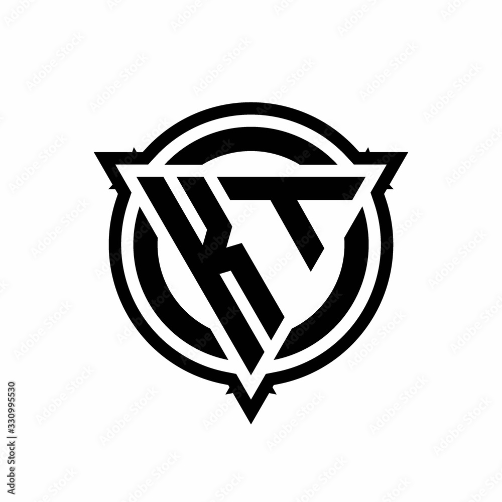 KT logo with triangle shape and circle with outline rounded design ...