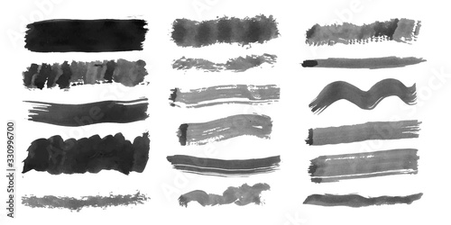 Set of Vector Watercolor Brush Strokes