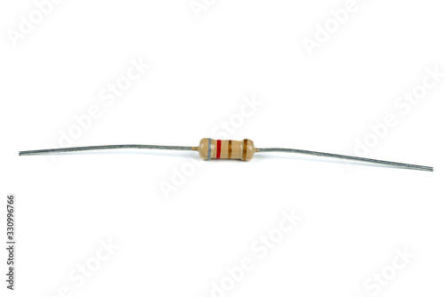 Vászonkép Electrical resistor isolated on a white background.