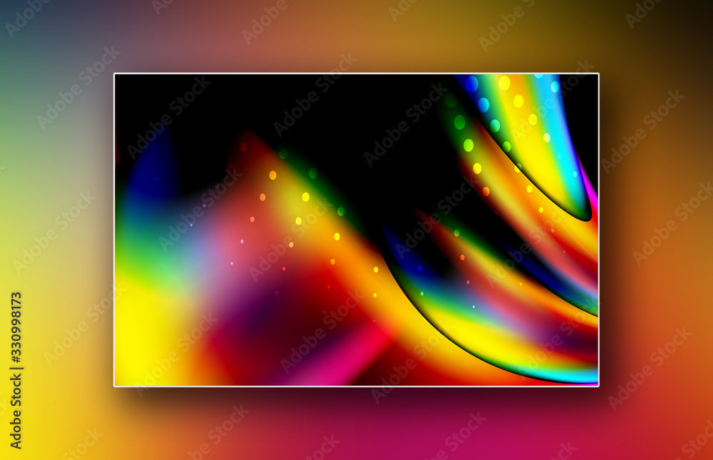 Naklejka premium Image gallery with blended art vector elements