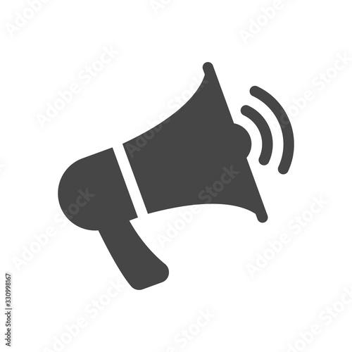 Megaphone, loudspeaker icon in flat style isolated on white background. Vector illustration.