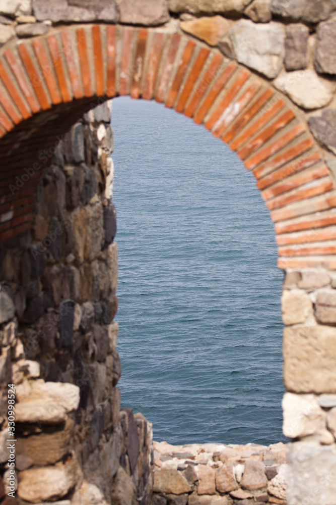 Fototapeta premium Detail of a fortified stone wall