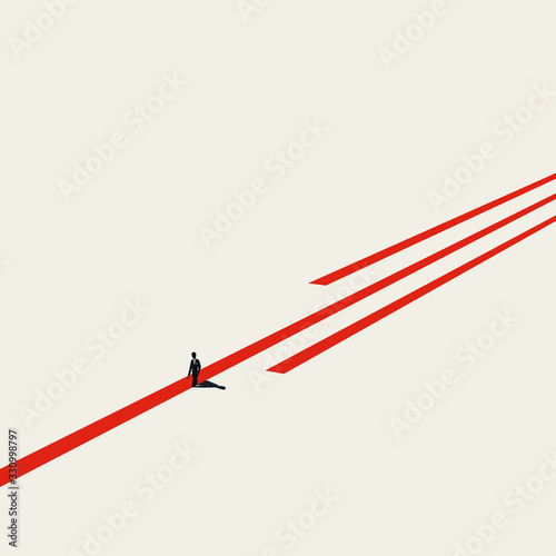 Choosing right path vector concept with businessman or entrepreneur making good decision.