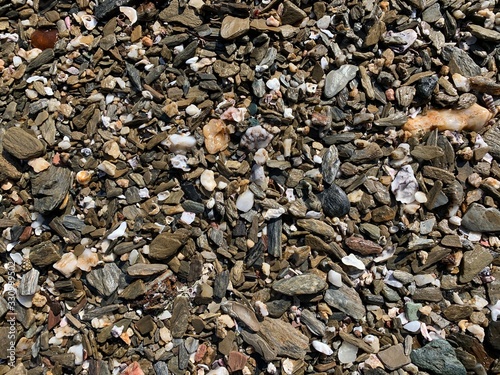 gravel at beach (colorful rocks)