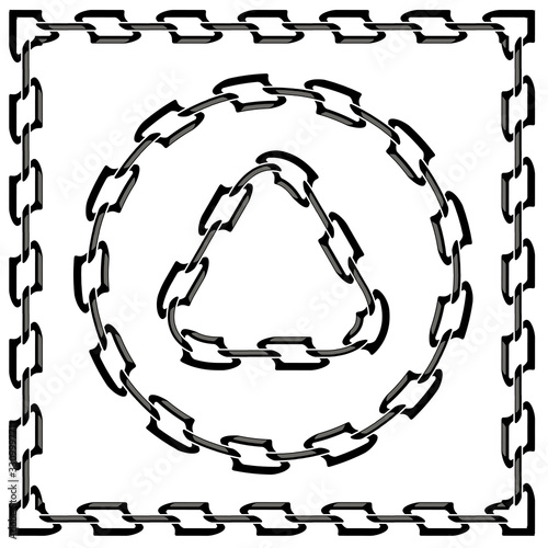 Set of Chain Frames Isolated on White Background.