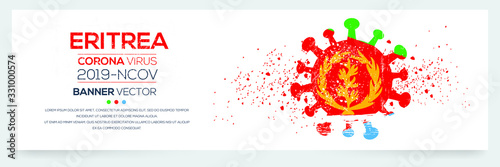 Eritrea flag with corona virus Symbol, (2019-nCoV), vector illustration.