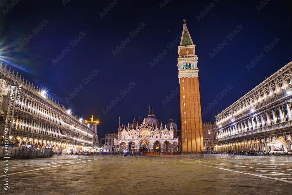 Venice - Palazzo Duccale with Piazzetta at night
