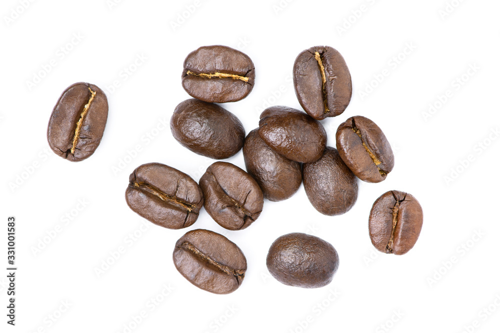Obraz premium Roasted coffee bean isolated on white.